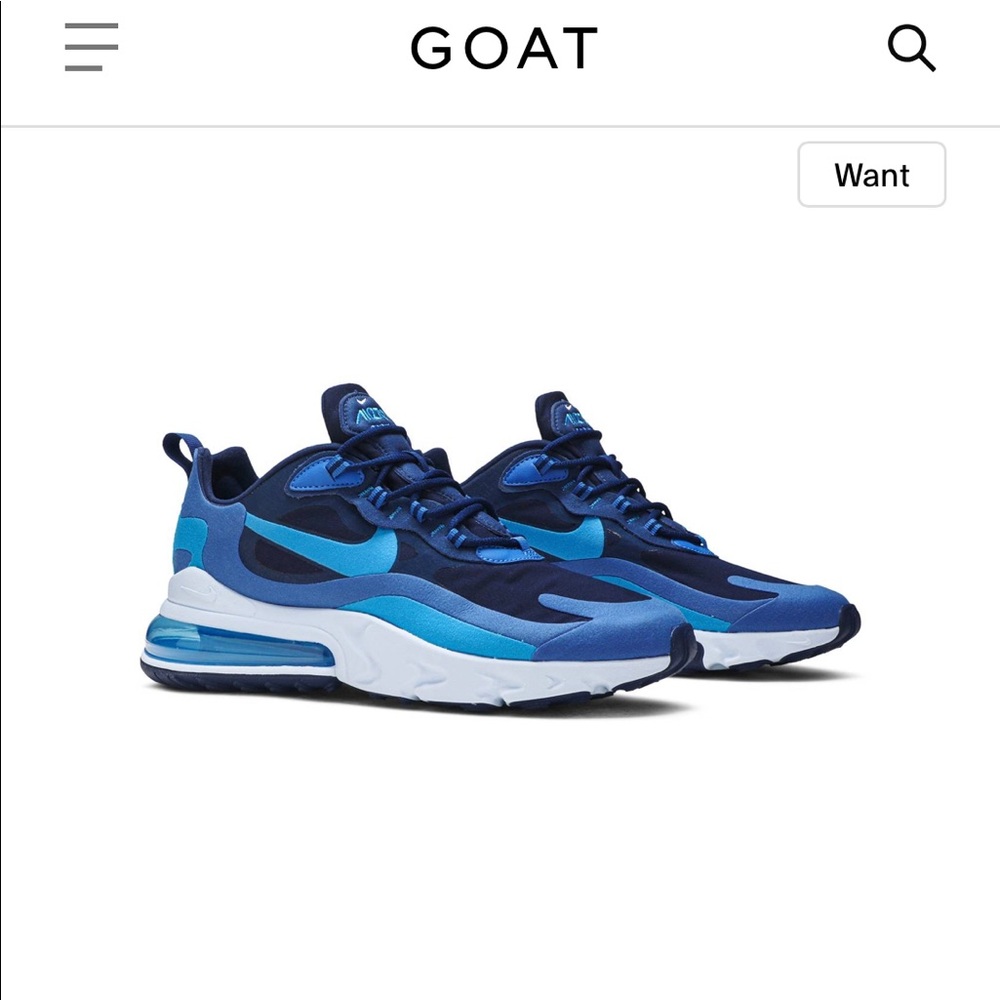 Blue Nike 270 React Shoes